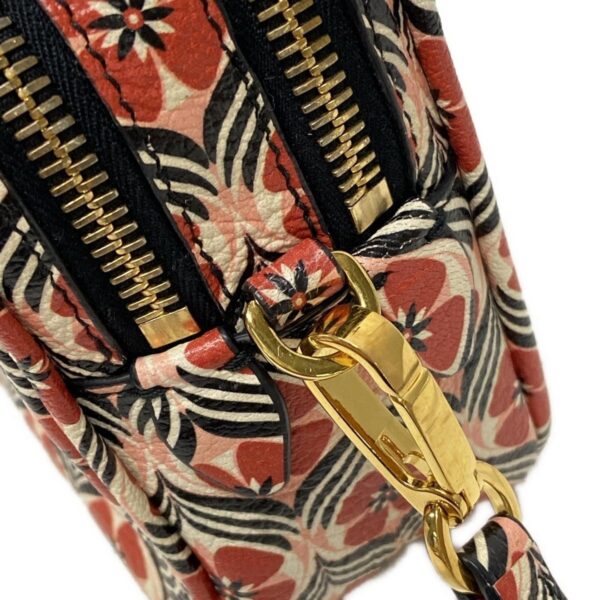 37793686 15 Miu Miu Shoulder Bag Floral Pattern Red White Leather