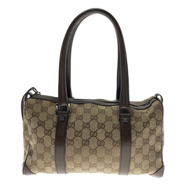 37794328 1 Gucci GG Pattern Mini Handbag Jacquard Leather Beige Brown