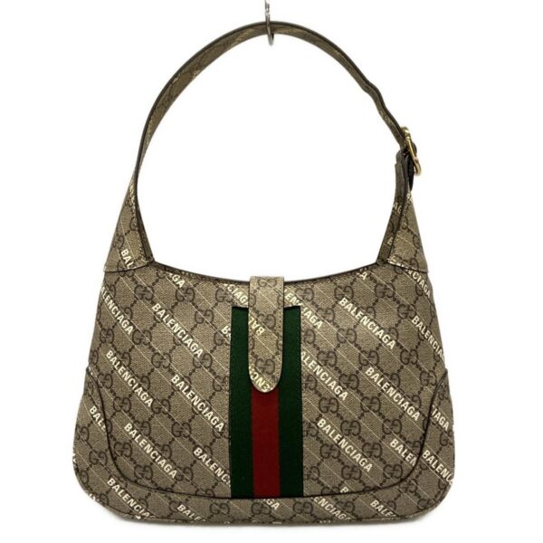 37798888 3 Gucci The Hacker Project Jackie 1961 Small Hobo Shoulder Bag Balenciaga Collaboration Leather Beige Brown Multi