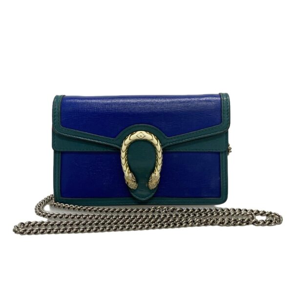 37798889 1 Gucci Dionysus Chain Shoulder Mini Bag Leather Blue Green Multi