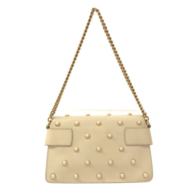 37799422 3 Gucci Broadway Queen Margaret Chain Shoulder Bag Bee Rhinestone Leather Ivory