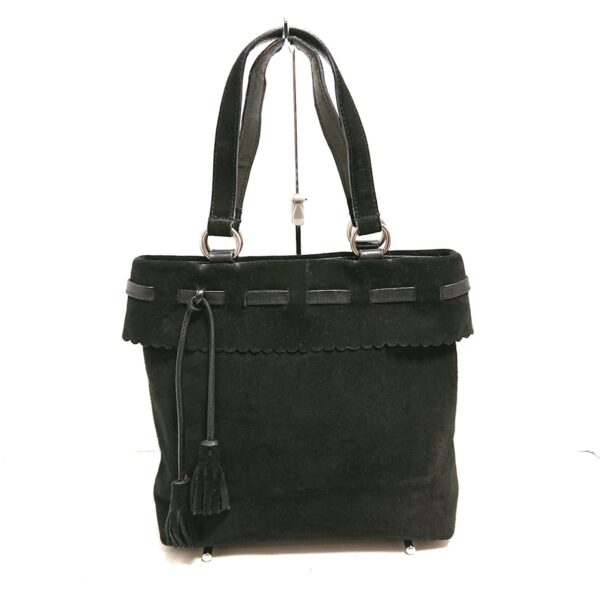 37811738 1 Furla Tote Bag Tassel Suede Leather Black