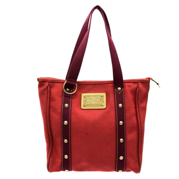 37824727 1 Louis Vuitton Hippo MM Tote Bag Canvas Leather Rouge