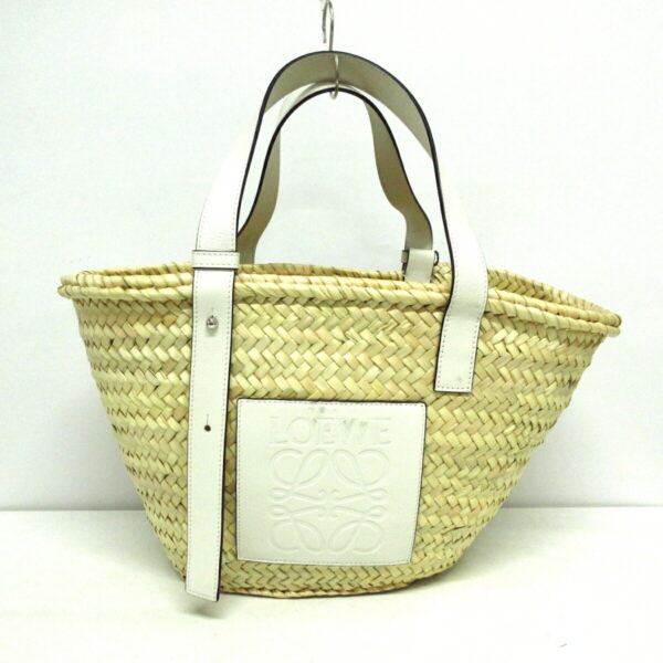 37872819 1 Loewe Basket Tote Bag Basket Bag Light Yellow White Leather