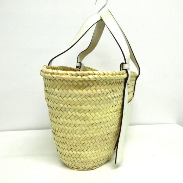 37872819 2 Loewe Basket Tote Bag Basket Bag Light Yellow White Leather