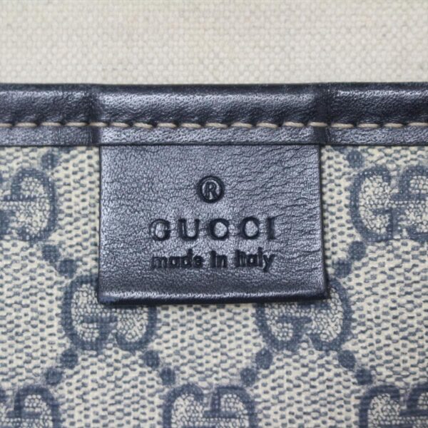 37876814 8 Gucci GG Plus GG Supreme Shoulder Bag Leather Gray Navy