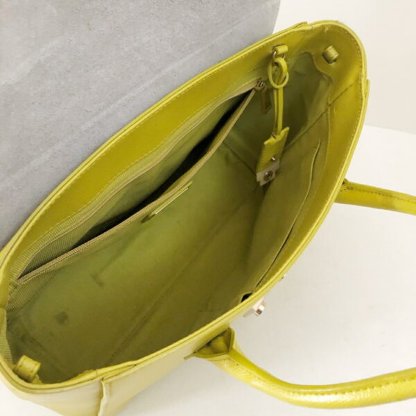 37891391 7 Furla Metropolis Satchel Handbag Leather Yellow Green