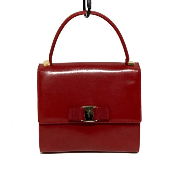 37899872 1 Salvatore Ferragamo Vara Handbag Leather Red