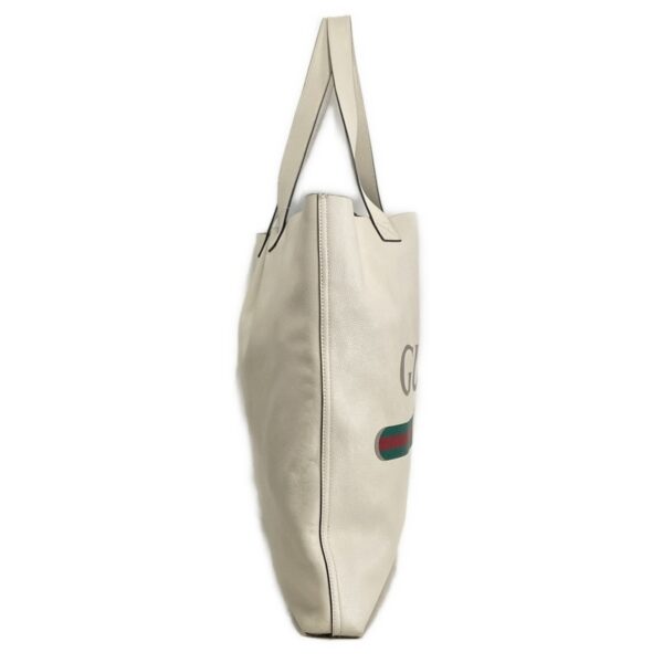 37900922 2 Gucci Sherry Web Tote Bag Leather White Gray Beige Multi