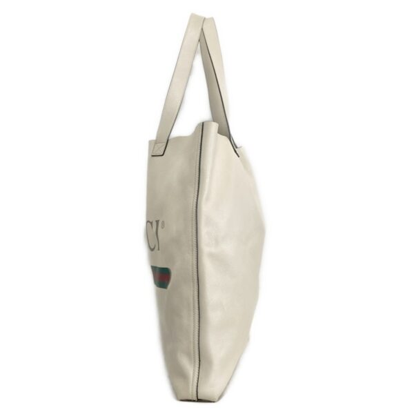 37900922 4 Gucci Sherry Web Tote Bag Leather White Gray Beige Multi