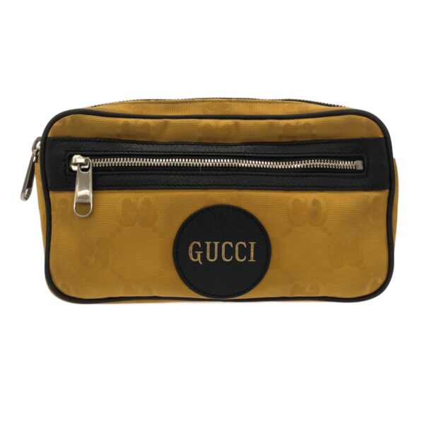 37905835 1 Gucci Off The Grid Belt Bag Waist Pouch Jacquard Leather Dark Yellow Black