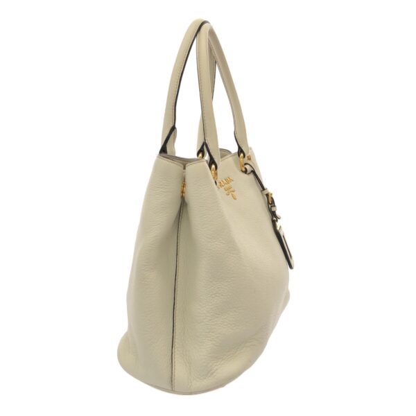 37905842 2 Prada Tote Bag Leather Tag Leather White