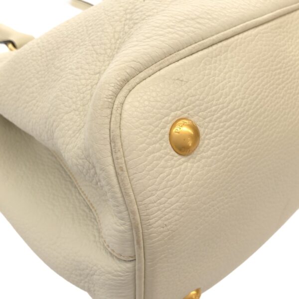 37905842 5 Prada Tote Bag Leather Tag Leather White