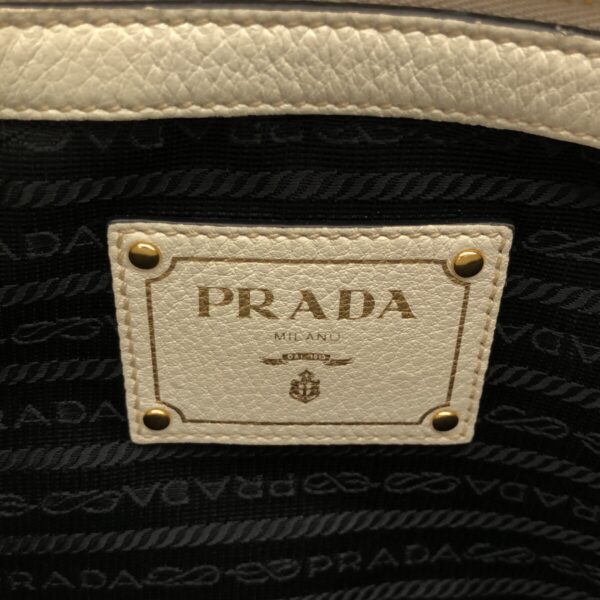 37905842 7 Prada Tote Bag Leather Tag Leather White