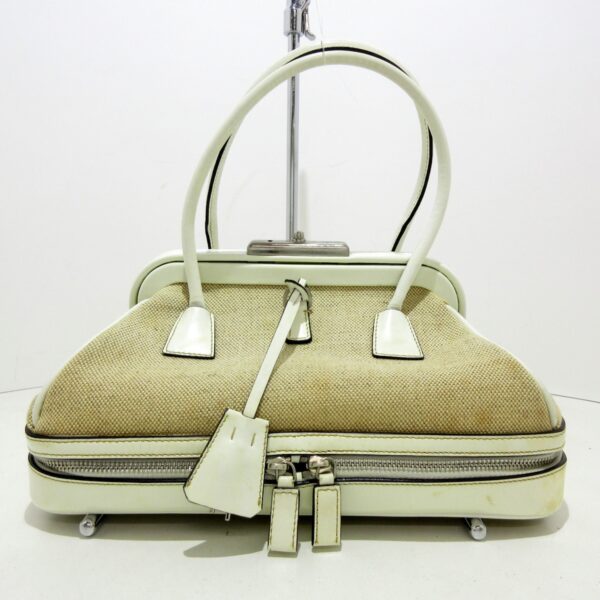 37905845 1 Prada Handbag Mini Bag Leather Beige White