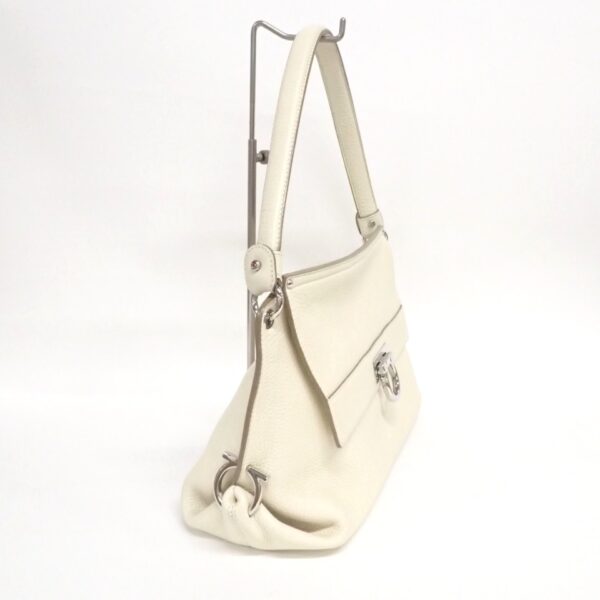 37907295 2 Salvatore Ferragamo Olivia Gancini Shoulder Bag Leather Ivory