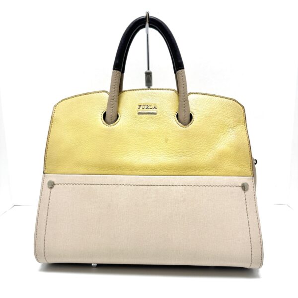 37911162 1 Furla Handbag Leather Dark Yellow Ivory Multi