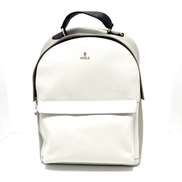 37912165 1 Furla Primula Favola Backpack Rucksack Leather White Gray Beige Black