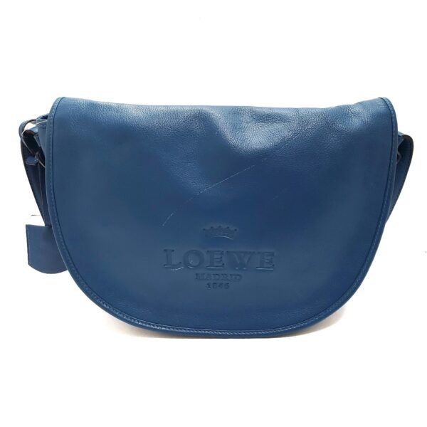 37915466 1 Loewe Heritage Shoulder Bag Blue Leather