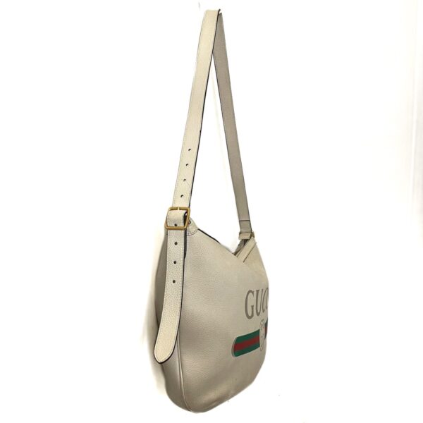 37915663 2 Gucci Print Half Moon Hobo Shoulder Bag Leather Ivory Multi