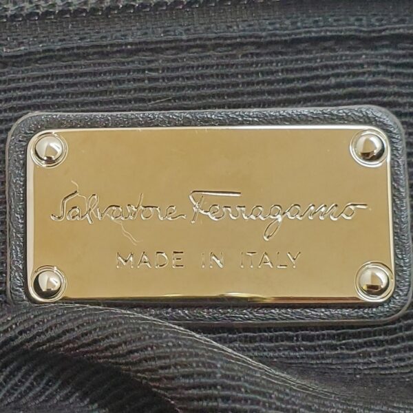 37916419 8 Salvatore Ferragamo Vara Handbag Canvas Leather Black