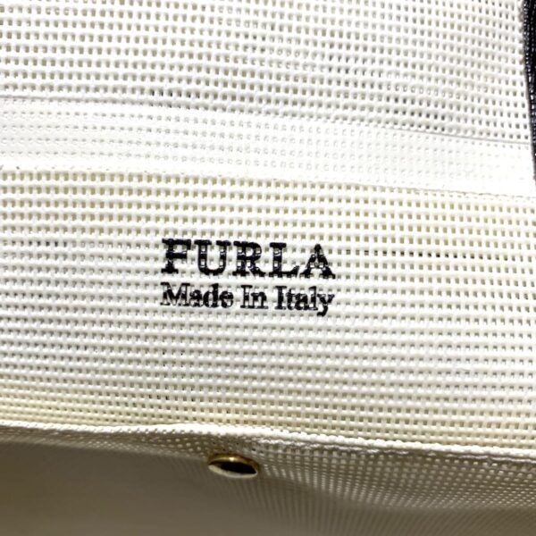 37916917 8 Furla Tote Bag Floral Pattern Mesh Leather Ivory Red Multi