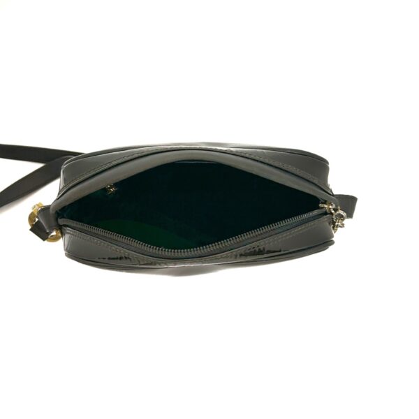 37921602 7 Salvatore Ferragamo Gancini Shoulder Bag Enamel Leather Black