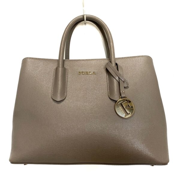 37923763 1 Furla Handbag Leather Gray Beige