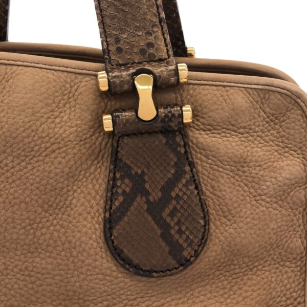 37924554 9 Gucci Handbag Nubuck Python Light Brown