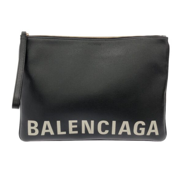 37924629 1 Balenciaga Clutch Bag Leather Black White