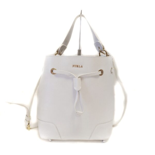 37926403 1 Furla Stacy Handbag Drawstring Leather White