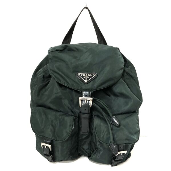 37926456 1 Prada Rucksack Drawstring Type Leather Green Navy