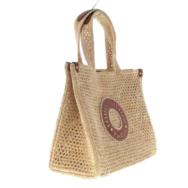 37927526 2 Louis Vuitton On the Go MM Tote Bag Natural Raffia Tan