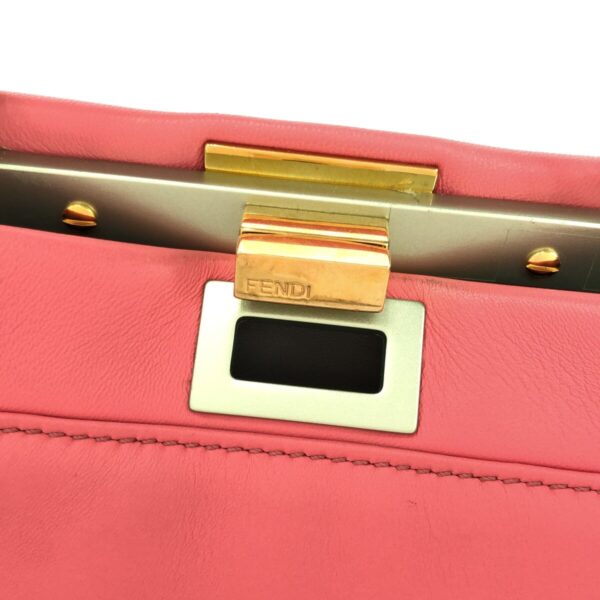 37931883 10 Fendi Peekaboo Iconic Small Handbag Nappa Leather Pink Light Green