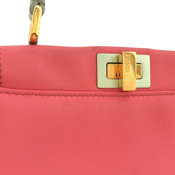 37931883 12 Fendi Peekaboo Iconic Small Handbag Nappa Leather Pink Light Green