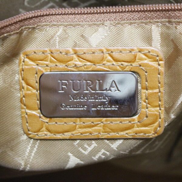 37937557 8 Furla Handbag Embossed Leather Light Brown