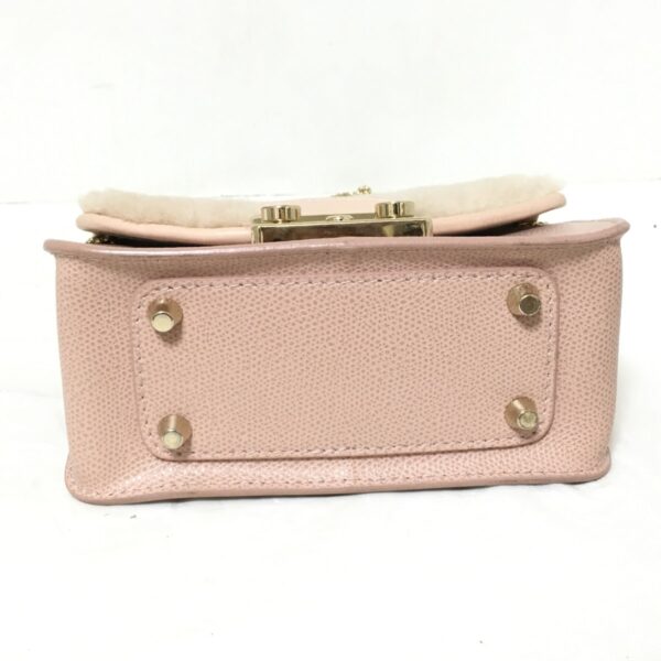 37939928 4 Furla Metropolis Shoulder Bag Chain Shoulder Flap Removable Leather Pink Beige