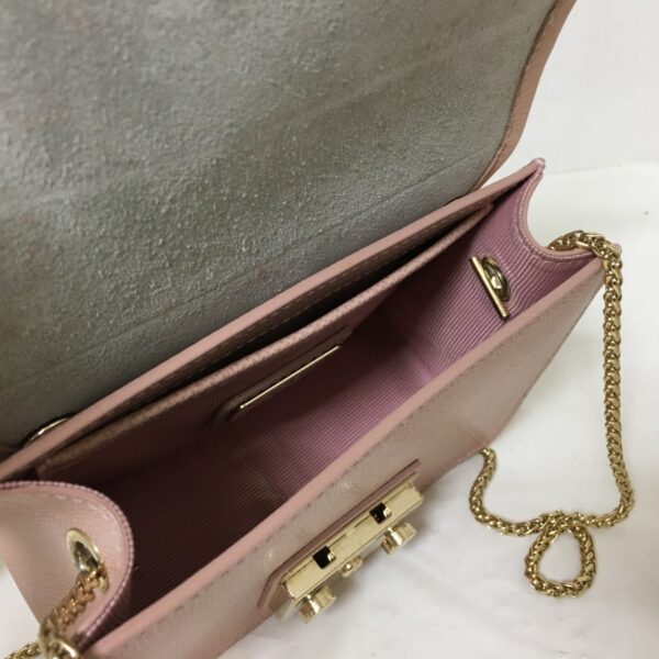 37939928 7 Furla Metropolis Shoulder Bag Chain Shoulder Flap Removable Leather Pink Beige