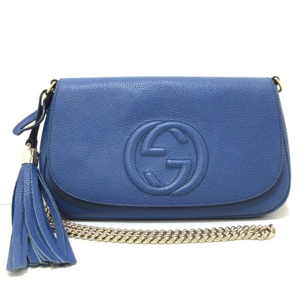 37941575 1 Gucci Soho Shoulder Bag Leather Navy