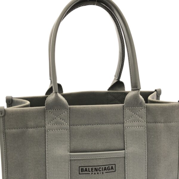 37941591 10 Balenciaga Small Tote Bag Canvas Leather Gray