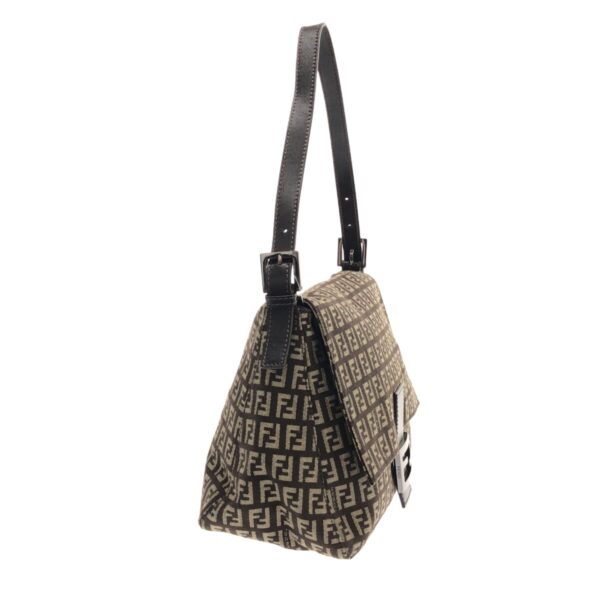 37941596 2 Fendi Mamma Bucket Shoulder Bag Zucchino Jacquard Leather Brown