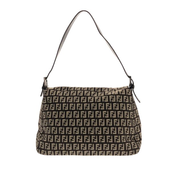 37941596 3 Fendi Mamma Bucket Shoulder Bag Zucchino Jacquard Leather Brown