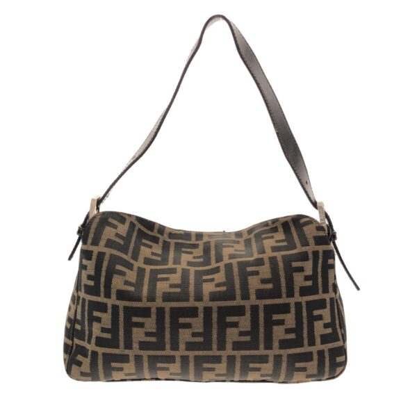 37941597 3 Fendi Zucca Pattern Shoulder Bag Jacquard Leather Beige Black Brown