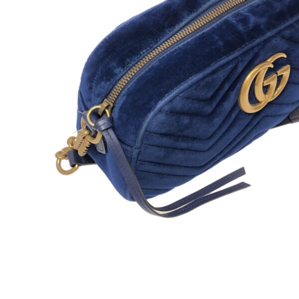 37941598 10 Gucci GG Marmont Quilted Small Shoulder Bag Chain Velor Blue