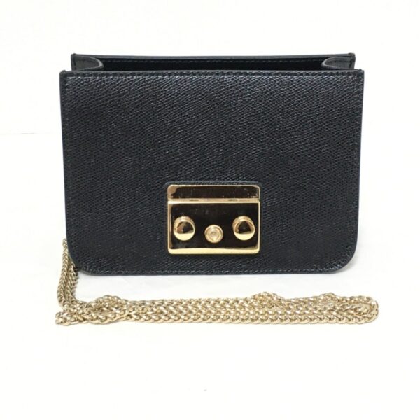 37942040 1 Furla Metropolis Shoulder Bag Chain Leather Black