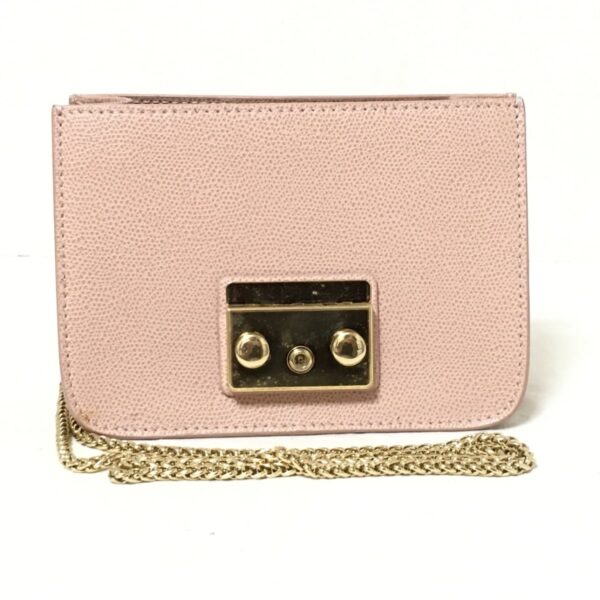 37942045 1 Furla Metropolis Shoulder Bag Chain Shoulder Leather Pink Beige