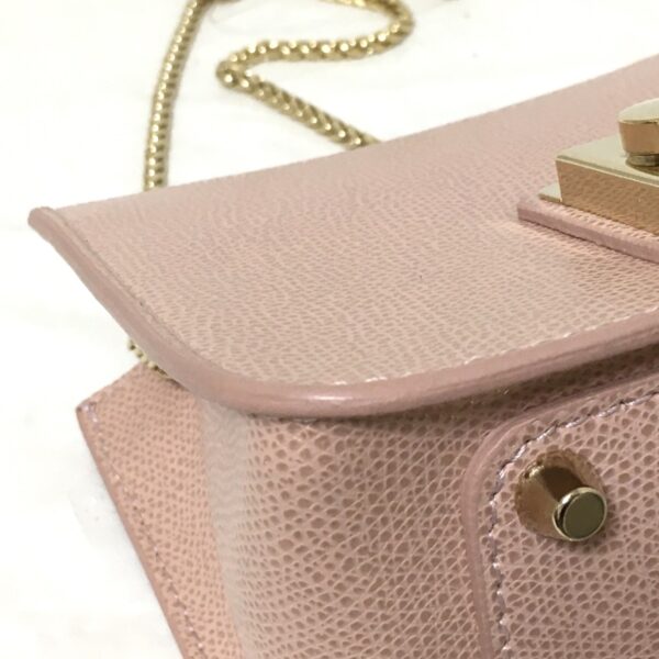 37942046 5 Furla Metropolis Shoulder Bag Chain Shoulder Leather Pink Beige