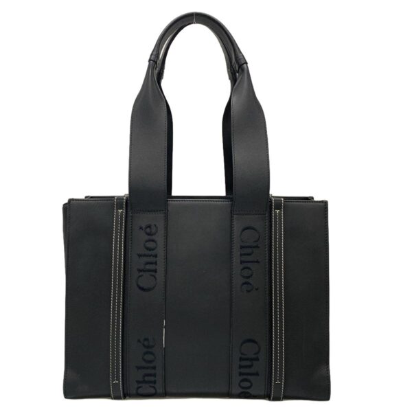 37943868 3 Chloe Woody Medium Tote Bag Leather Black