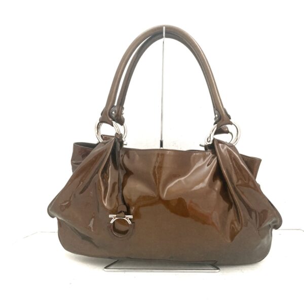 37955018 1 Salvatore Ferragamo Gancini Tote Bag Enamel Leather Bronze