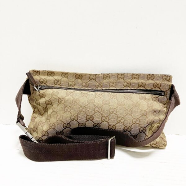 37955195 3 Gucci GG Pattern Waist Pouch Leather Beige Brown